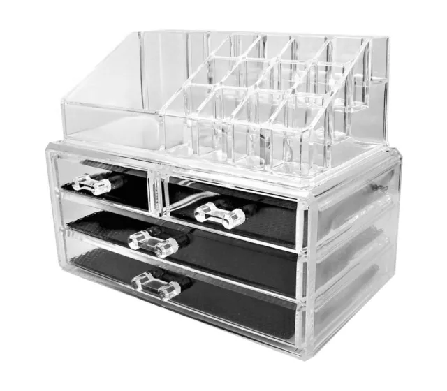 Box Portatrucco Organizer Portagioie Cosmetici Trucco 4 Cassetti