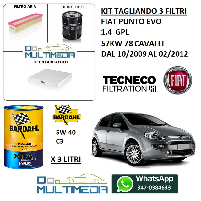Tagliando Fiat Punto Prezzi 3 Filtri Per Fiat Punto 1.2 Benzina - Include 4 Litri Olio 5W40, Compatibile 1999-2011 Kit Tagliando - Foto 3