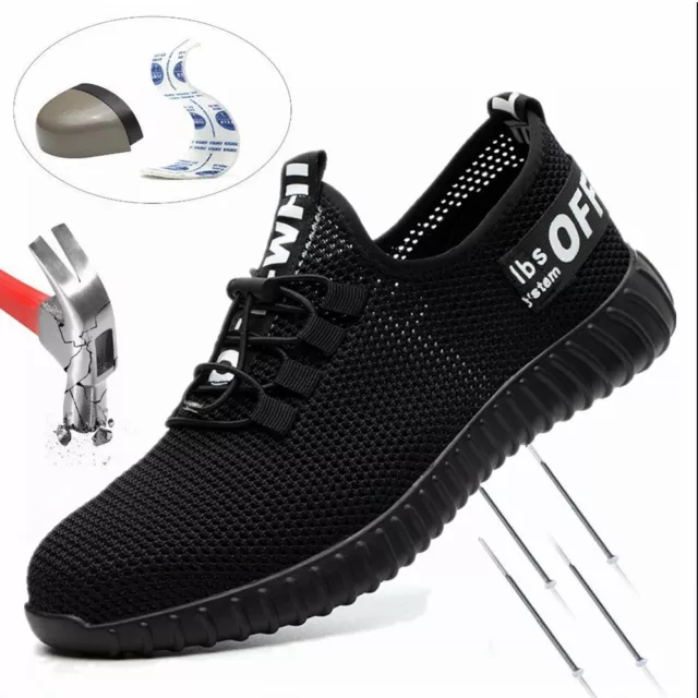 Mesh Mens Lightweight Steel Toe Cap Work Shoes Safety Shoes Women Trainers Boots