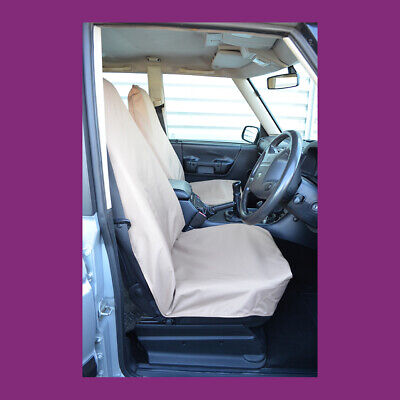COPPIA di Impermeabile Auto Van Universale sedile anteriore copre Beige Sabbia fatta in UK