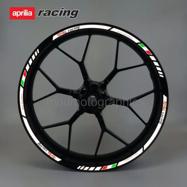 riflettenti Decalcomanie ruote moto adesivi cerchio per Aprilia Racing RS RSV