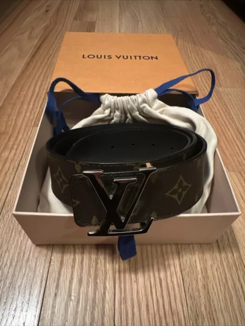 Louis Vuitton LV Initials Belt 40 mm Reversible Black Dark blue Cloth  ref.655702 - Joli Closet
