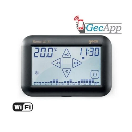 Geca 3.321.2566 Thermostat Programmable Écran Tactile Roma Wifi Anthracite 230V