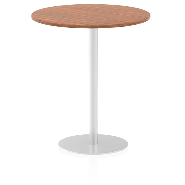 Dynamic Italia 1000Mm Poseur Round Table Walnut Top 1145Mm High Leg ITL0149