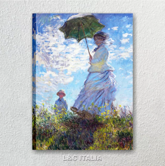 Monet Madame Monet con figlio QUADRO SU TELA 50x70 cm STAMPA ARTE RIPRODUZIONE