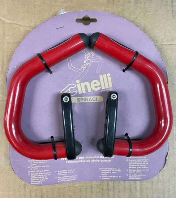 Cinelli spinaci handlebar extensions Red and Black Bar ends Vintage Bike NOS