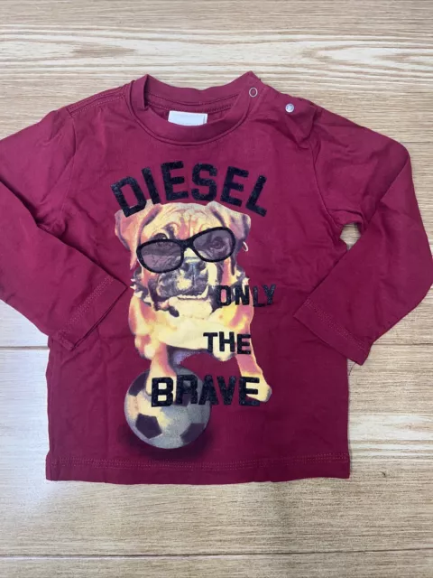 Baby Boys Long Sleeve Shirt Diesel Infant Crewneck Top Size 18 Months Graphic