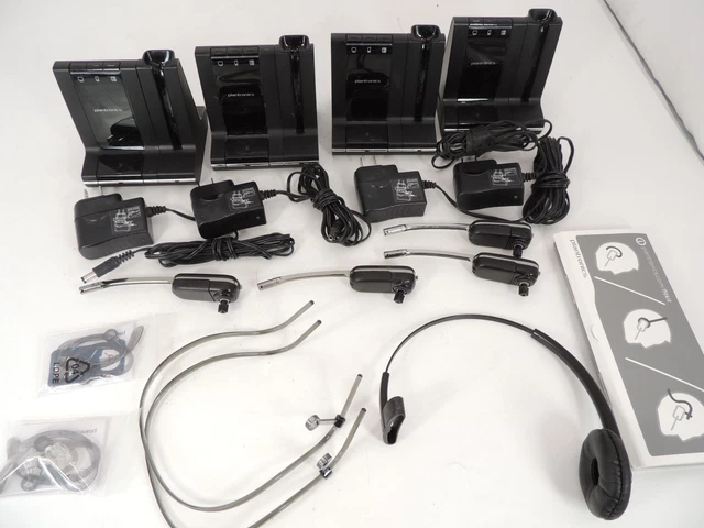 Lot of 4 Plantronics WO2 81242 Base Phone Headset Charger Accessories Tested