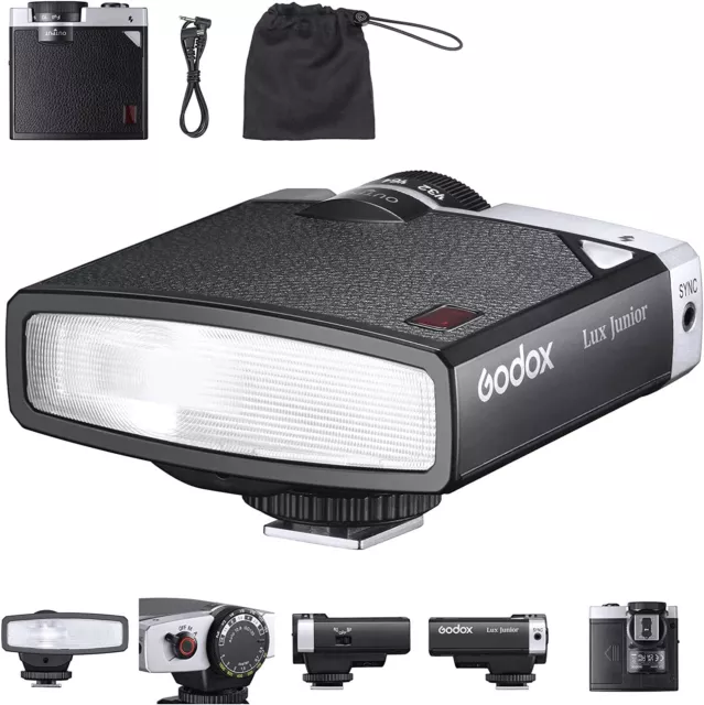 Godox Lux Junior Retro Blitz Speedlite 6000K für Canon Nikon Sony Fuji Kamera