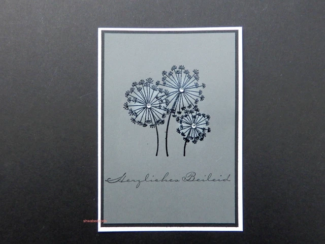 White Cotton Cards Handgefertigte Trauerkarte – Mit Glitzer & Edelsteinen, 16 X 16 Cm