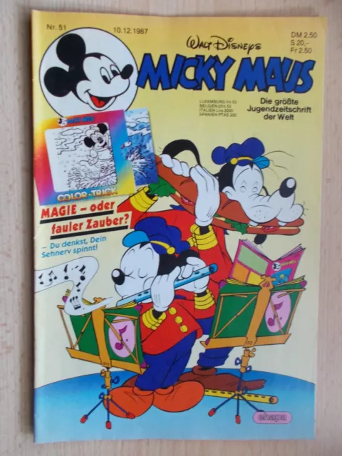 Comics, Hefte, MICKY MAUS, Band Nr. 51/1987 , ohne Beilage, Walt Disney, Ehapa
