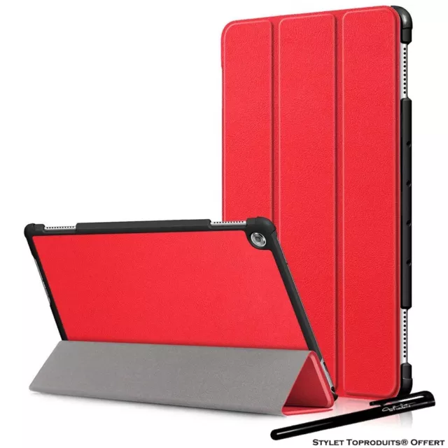 Coque Smart Rouge Premium pour Huawei MediaPad M5 Lite 10.1