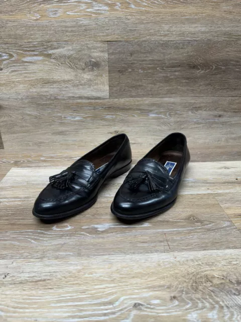 COLE HAAN BRAGANO Black Leather Kiltie Tassel Loafers Shoes Italy Sz 10 ...
