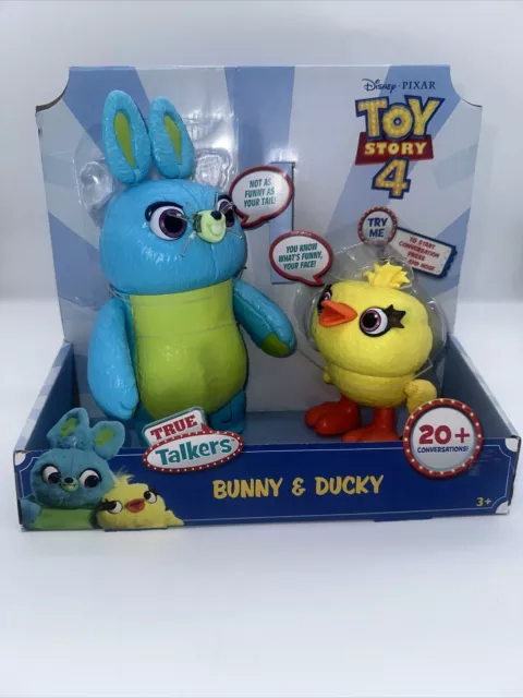 DISNEY Pixar Bunny & Ducky True Talkers Toy Story 4 Talking Friends Mattel