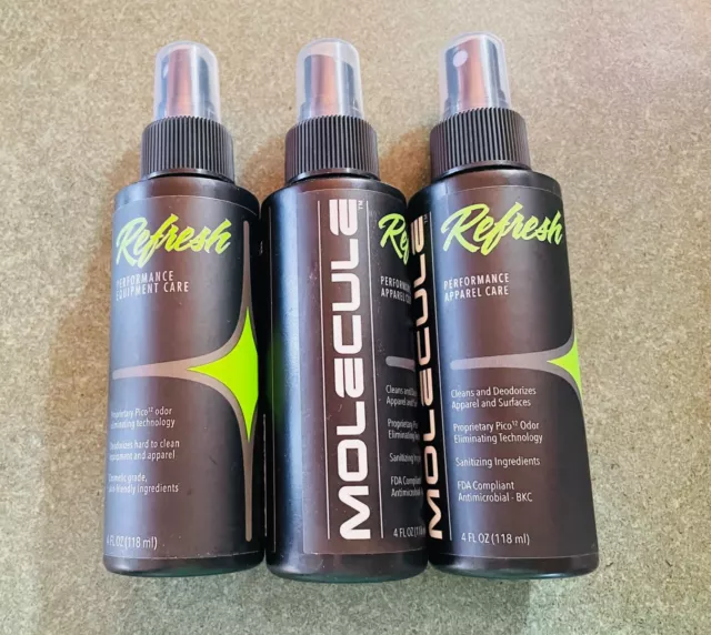 3 NEW Molecule Helmet Refresh Bottles 4oz.