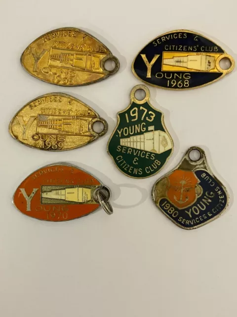 Young Services & Citizens Club - 6 badges - 1968 - 1980