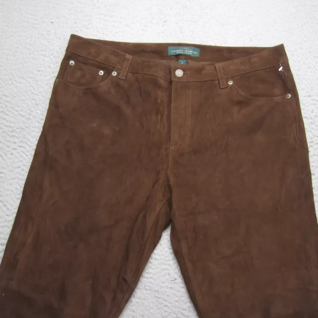 Vintage Lauren Ralph Lauren Pants Womens 14 Brown Leather Suede Western Bootcut