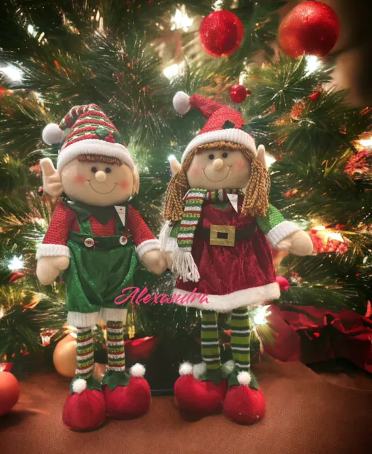 Free Standing Elf Couple Christmas Decor Santa’s Little Helper’s Door Greeter
