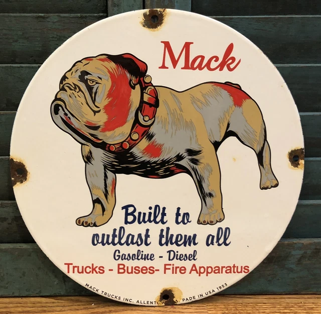 Vintage 1953 Dated Mack Trucks 10” Porcelain Allentown Pennsylvania Sign Vintage 1953 Dated Mack Trucks 10” Porcelain Allentown Pennsylvania Sign