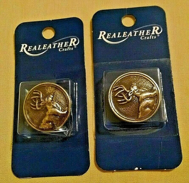 Juego De Artesanías De Cuero 2 Concho De Ciervo Buck En Funcionamiento Nuevo Bc60100 Hl 421446 Plateado Creek.