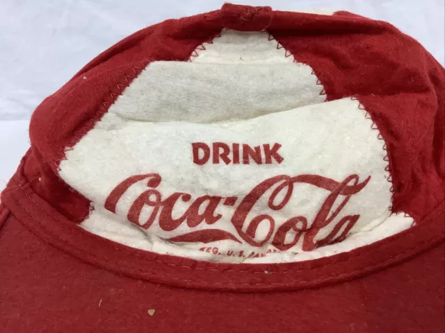 Vintage 1950's Drink Coca-Cola Promotional Advertising Wool Beanie Hat Cap Coke 2