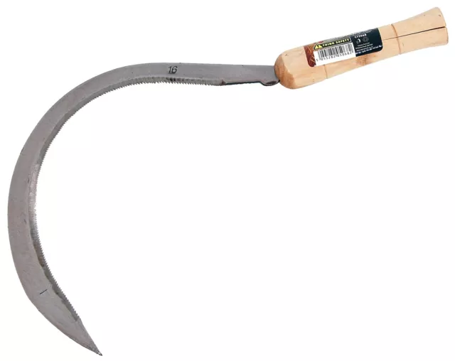 16" Hand Sickle Grass Cutter With A Wooden Handle