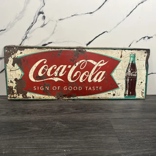 Vintage 1950s Coca Cola “Sign Of A Good Taste” Sign