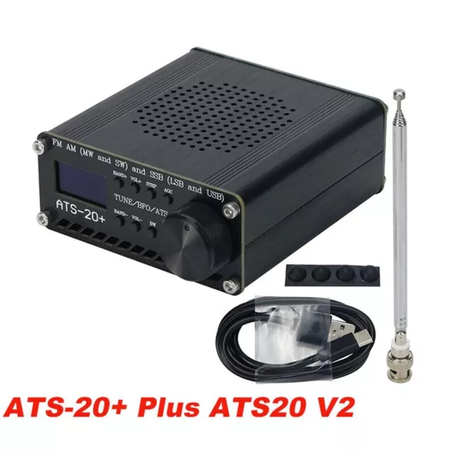 Récepteur radio pleine bande, Scanner radio portable pleine bande AM FM MW  SW SSB LSB Scanner USB portable avec antenne ATS‑20 SI4732