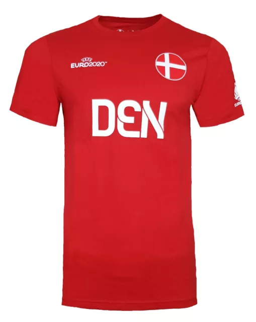 Denmark Football T Shirt Mens S M L XL National Team Eurovision Flag Top