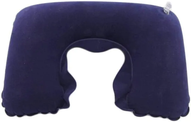 Neck Pillow Inflatable U Shape Portable Cushion For Travel Rest Blue