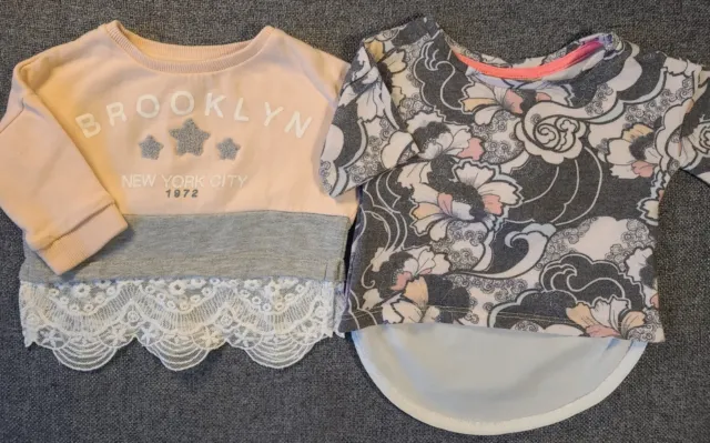 River Island Baby Girls top bundle 0-3 Months lace t-shirt jumper flower (59)