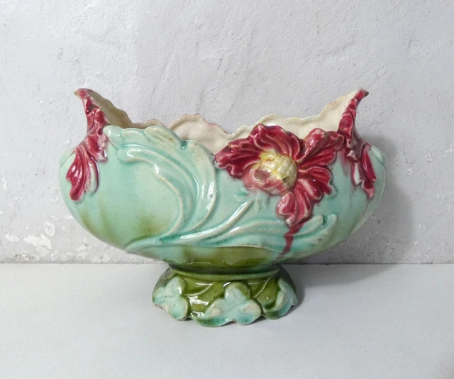 JARDINIÈRE ANCIENNE 18 siècle XVIII en faience de Nevers anses