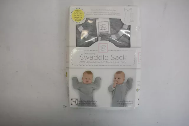Saco de pañuelo de transición Swaddle Designs tejido algodón 3-6 meses gris para dormir bebé