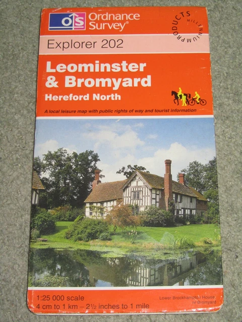 Ordnance Survey Explorer 1:25,000: Sheet 202 Leominster & Bromyard - 1998