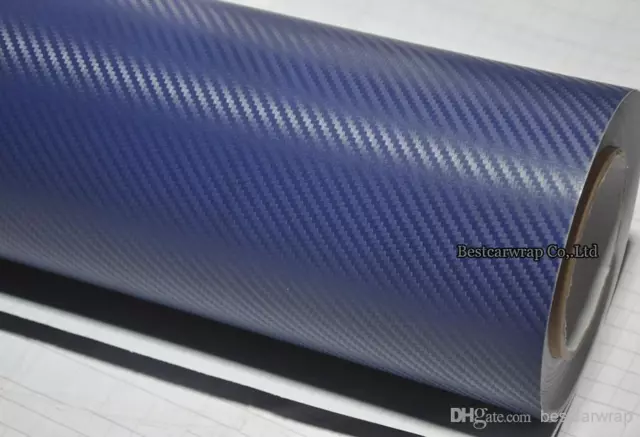 Pellicola Adesiva Carbonio Blu Scuro 3D Antigraffio Tuning Auto Moto Scooter Car