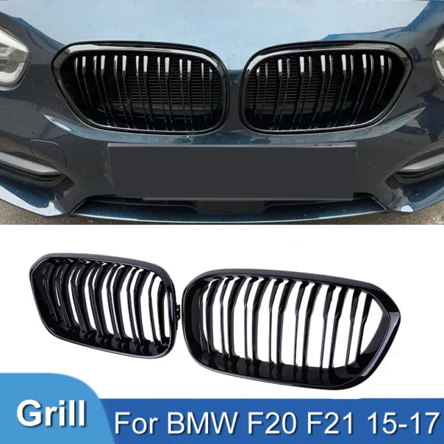 FITS BMW F20 F21 11-14 Carbon Fiber Style Dual Line Front Bumper Grille  Grill $75.83 - PicClick
