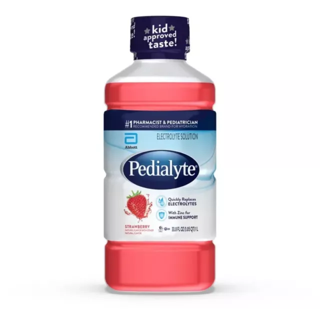 Pedialyte solución electrolítica bebida hidratante de fresa 1 litro