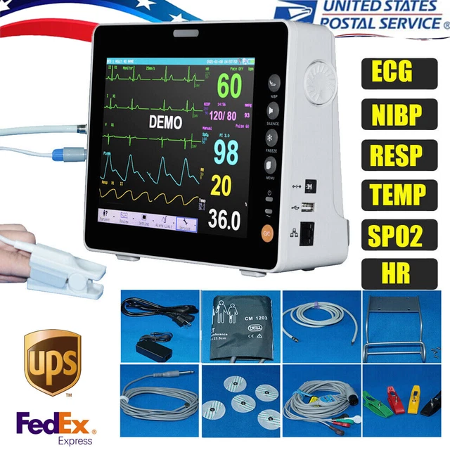 Medical Monitor ICU CCU Vital Sign Patient Monitor ECG NIBP RESP TEMP SPO2 HR A+