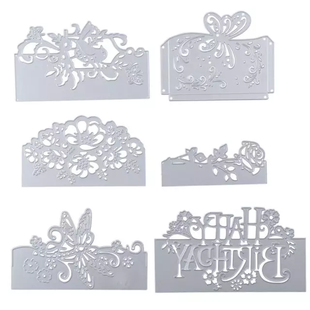 6pcs Carbon Steel Assorted Flower Cut Dies Lace Bird Template  Paper Crafts