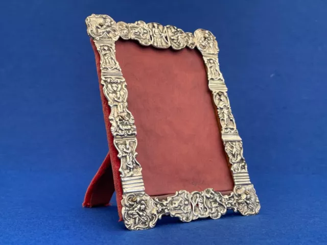 Antique Late 19th Century Dutch Cast Solid Silver Photo Frame