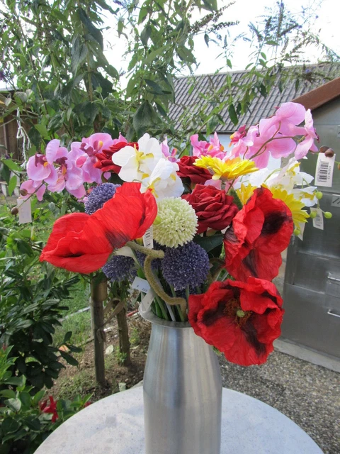 Konvolut Kunstblumen Orchideen Rosen Mohn Allium Calla Gerbera ++ NEU ++