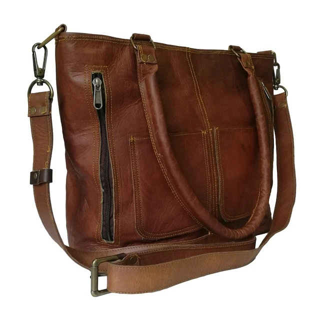 Femmes Sac Bandoulière Cuir Véritable Vintage Messager Sac à Main 7
