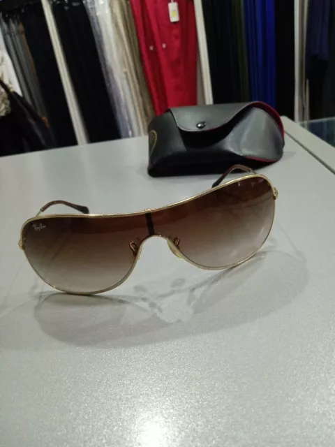 Ray-Ban RB 3211 Small Mascherina Oro Lenti Marrone Discrete Condizioni M184