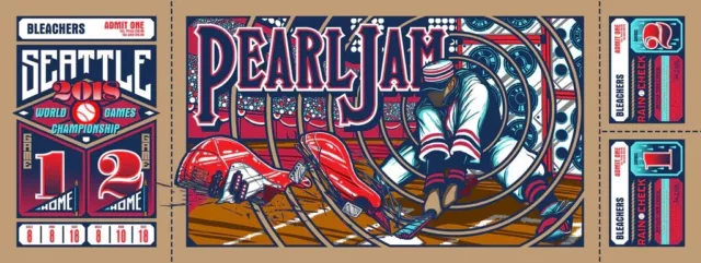 Pearl Jam Concert Poster Seattle 2018 The Home Shows Brad Klausen Variant LE 100