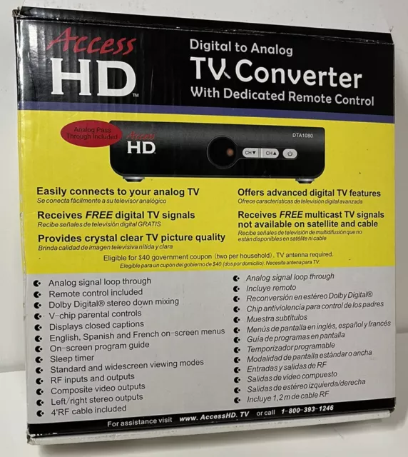 Access HD DTA 1080D -Approved Digital to Analog TV Converter Box