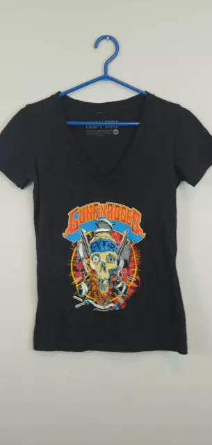 Guns and Roses Womens Not In This Lifetime Tour T Shirt Large Band Skull Black