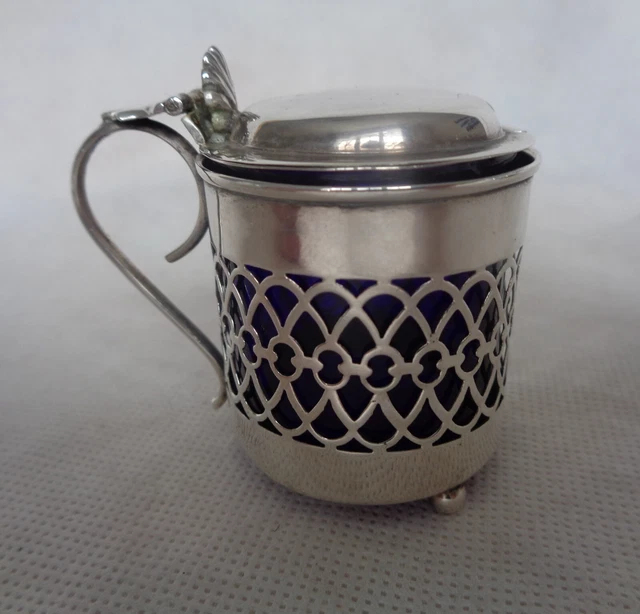 Edwardian 1903 Solid Silver Mustard Pot