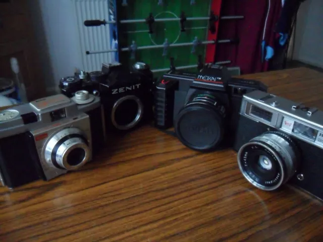 vintage Camera job lot Halina / Kodak / Zenit / Meikai see photo's.