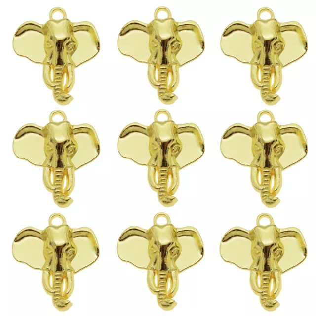 20 Stück Gold Legierung 27x23mm Elefant Kopf Anhänger Charme Schmuck DIY Zubehör
