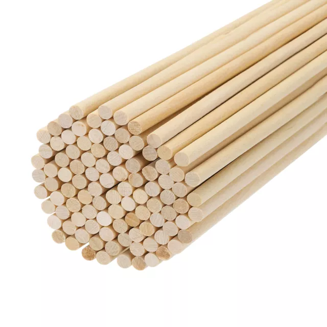 Round Wood Sticks 3/16"x5" Dowel Rod Unfinished Hardwood Stick Craft 100Pcs